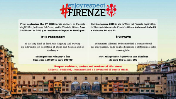 Poster circulat de către autoritățile din Florența. 