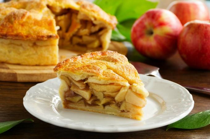 plăcintă cu mere american. Afară, friabil aluat, în interior - mere. Fotografii - Yandex. poze