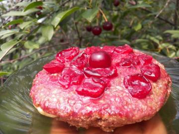 Cherry tort fără zahăr, făină și coacere dulceață utile