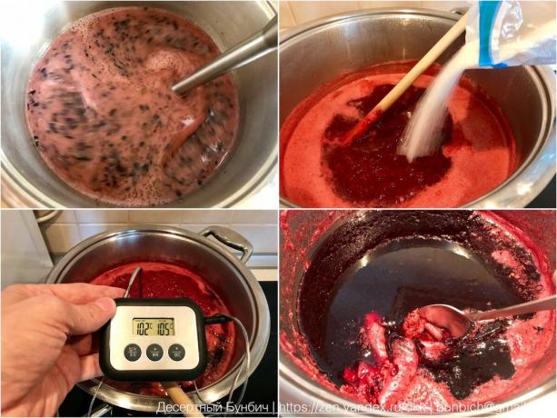 Procesul de preparare a jam blackcurrant 