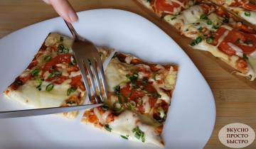 Cum de a găti pizza delicioasă subțire. Fast Pizza Lavaș